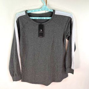 Arach & Cloz Long Sleeve Shirt Size M Gray Striped